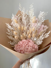 Pink, Cream & White Dried Bouquet