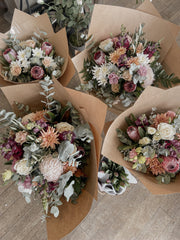 Native flowers and a seasonal mix of blooms that are waiting to be delivered by a florist in the adelaide hills